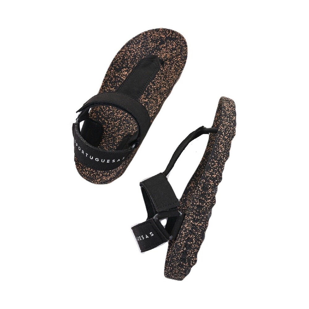 NEW Asportuguesas Womens Size 37 6.5-7 US Black Fizz Cork Bed Eco Sport Sandal